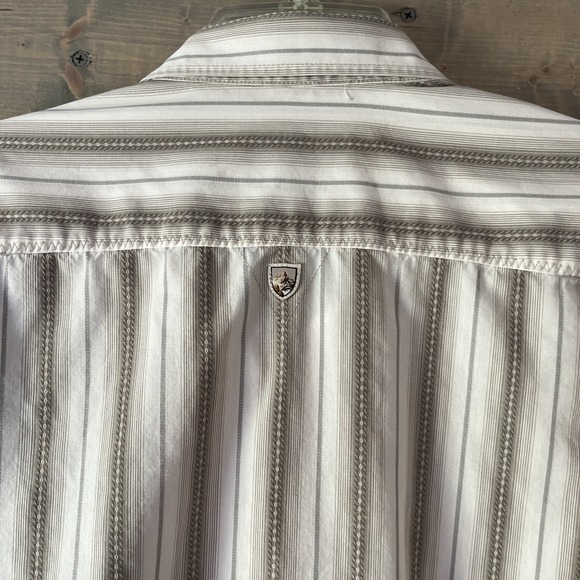 Kuhl Button Up Shirt Mens XXL Short Sleeve Striped Casual Outdoor Hiking Camping - Picture 7 of 9